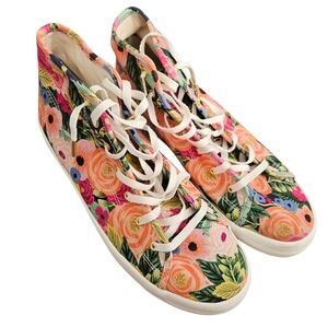 Ked's X Riffle Paper Co Floral Hightop Tennis Shoes Laces Size 9.5